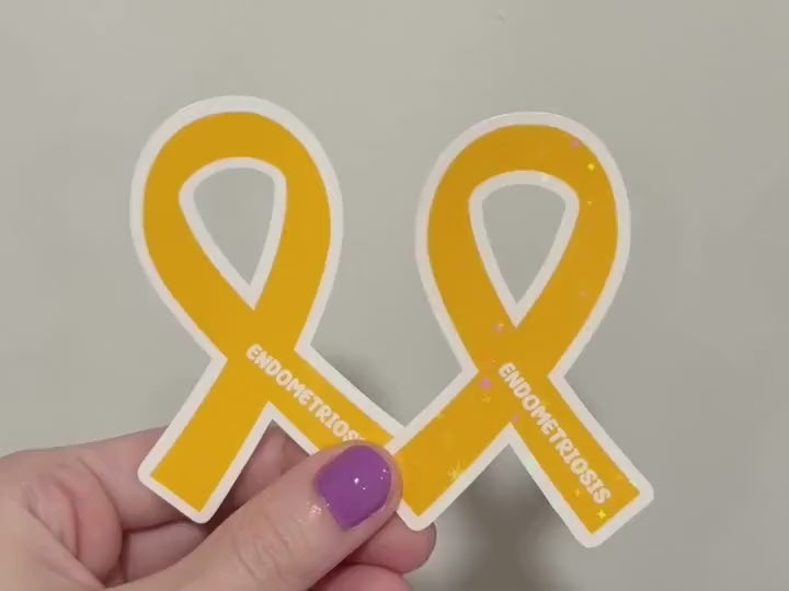 Endometriosis Awareness Ribbon Sticker: Women's Health Invisible Illness Support