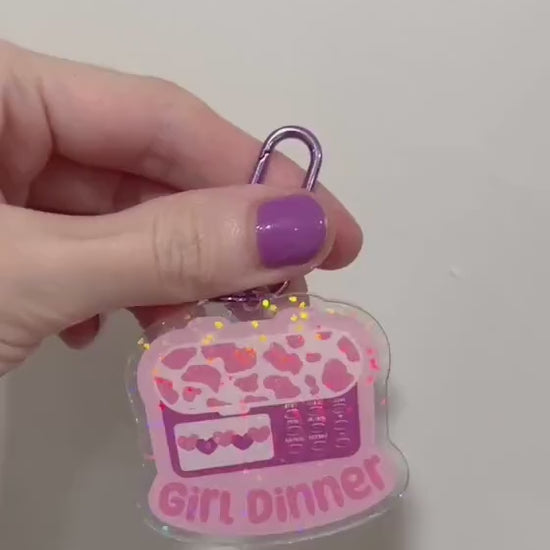Girl Dinner Acrylic Charm Keychain: Tubie Feeding Tube Pump
