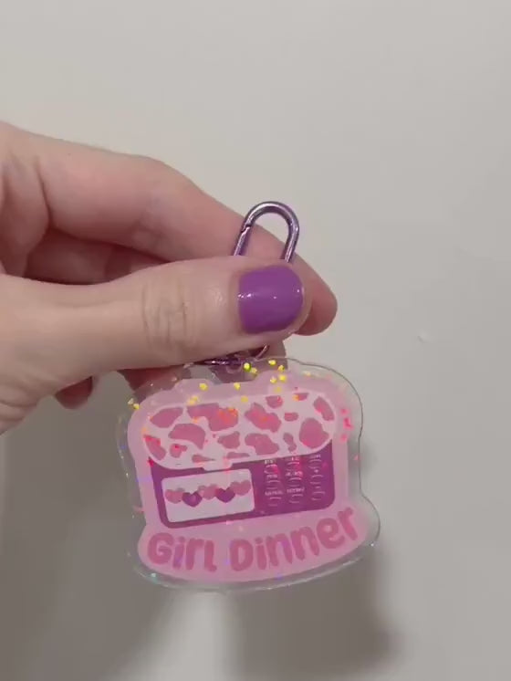 Girl Dinner Acrylic Charm Keychain: Tubie Feeding Tube Pump