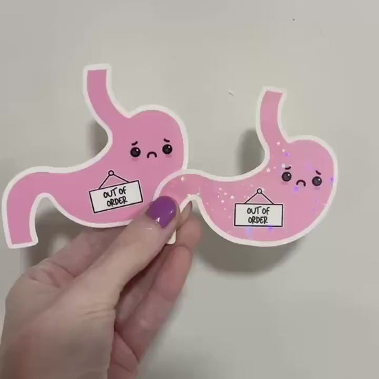 Out of Order Stomach Sticker: Chronic Illness Awareness Decal
