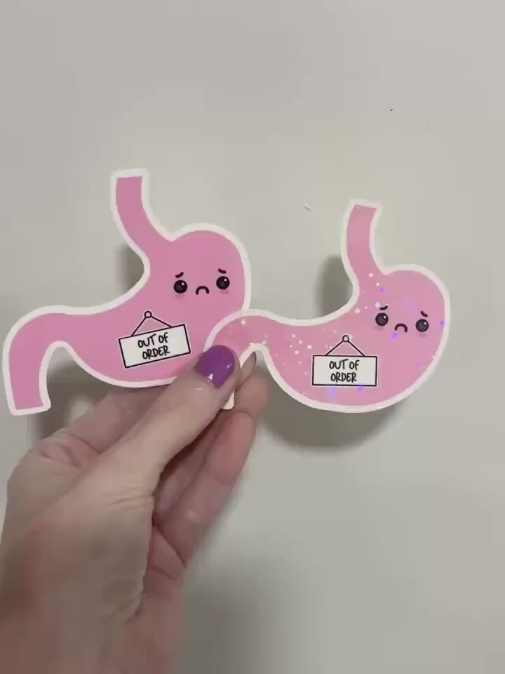 Out of Order Stomach Sticker: Chronic Illness Awareness Decal